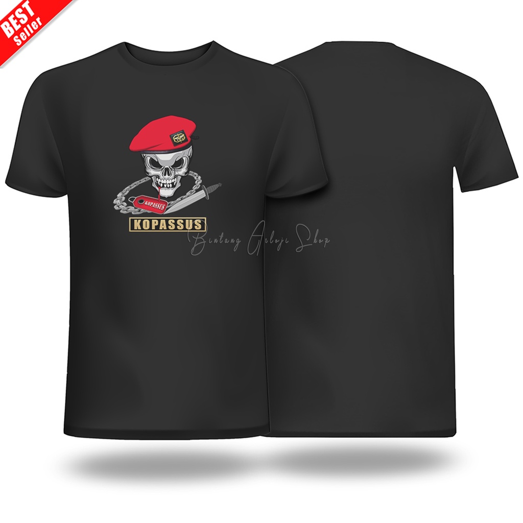 (Excusive) Kaos Custom KOPASSUS TNI - AD Baret Merah Light Gold