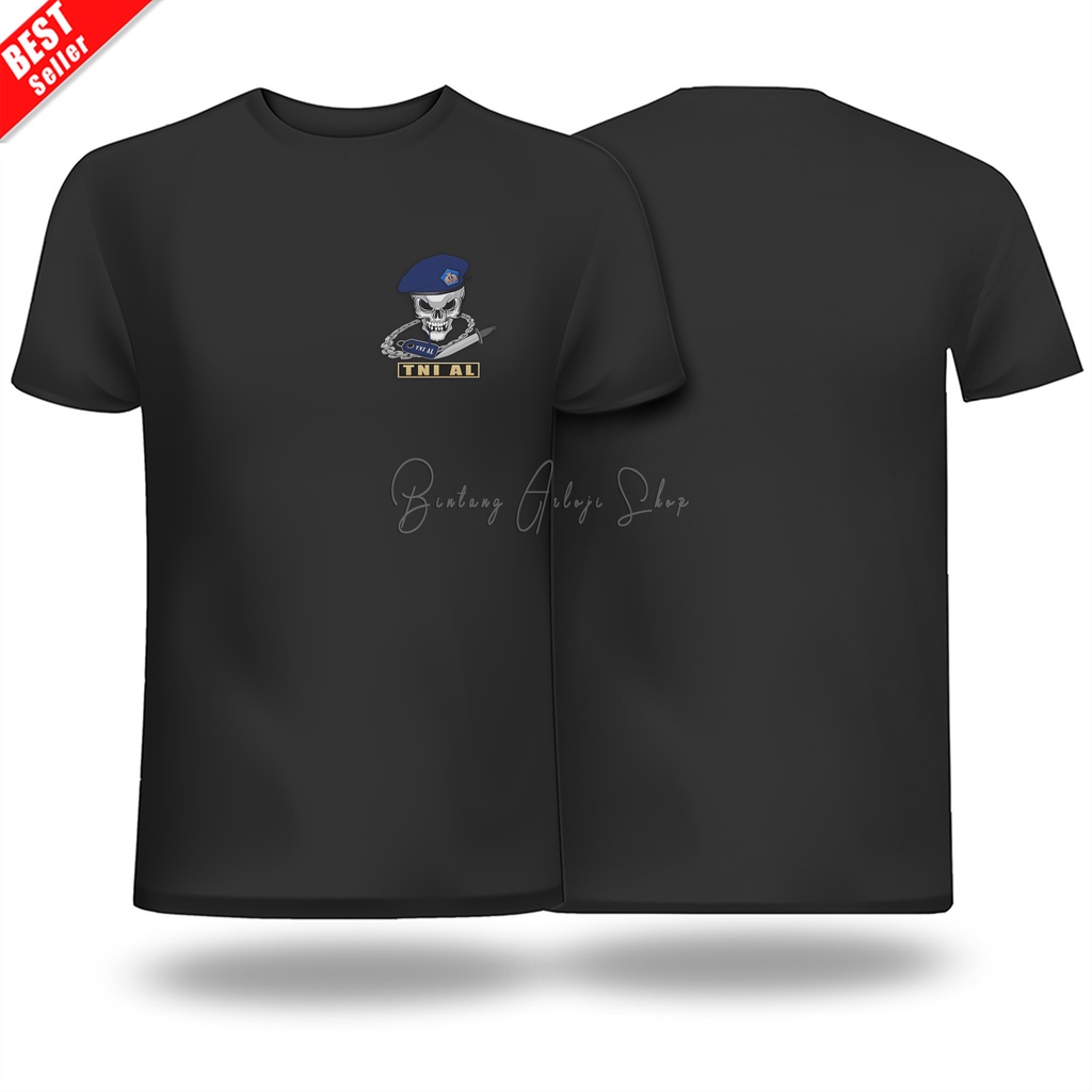 (Excusive) Kaos Custom TNI Ankatan Laut (Baret Biru Tua) Light Gold