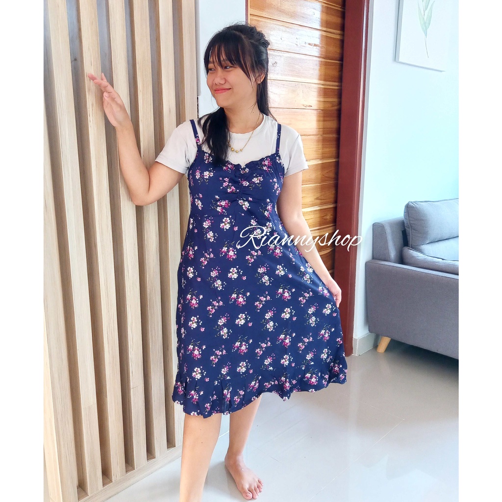 Midi Dress Tali Rufle Motif