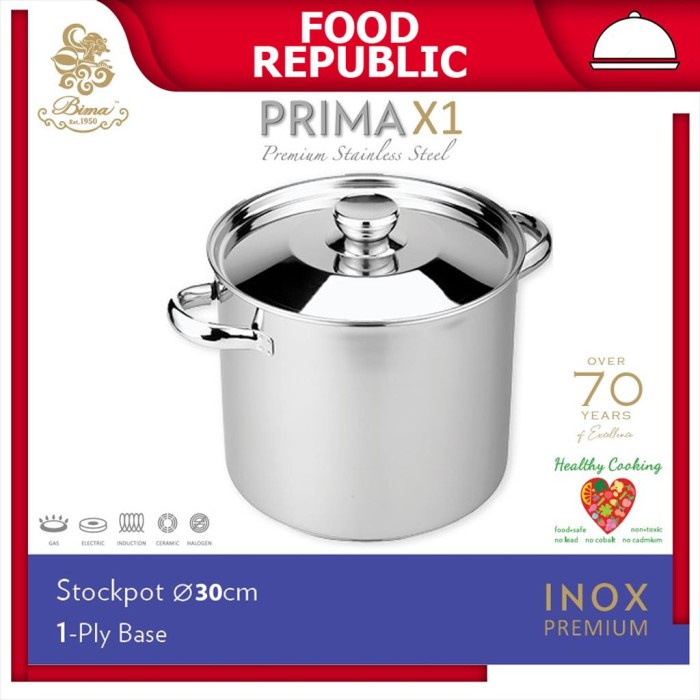 Terlaris Panci Bima Prima Stockpot 30 Cm Bp2007330 Panci Bahan Stainless Steel