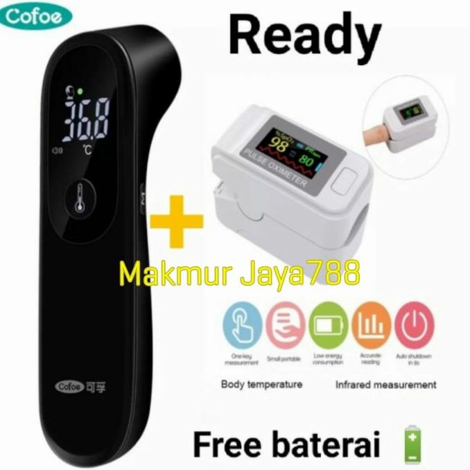 Paket Thermometer Infrared Oximeter Pulse Fingertip Bukan Omron