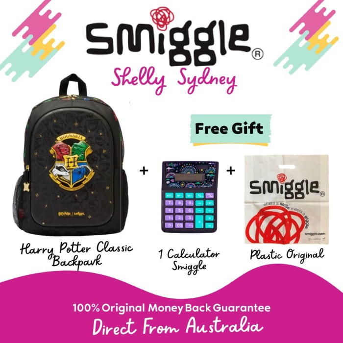 Smgle Backpack Classic Harry Potter Hogwarts Hardtop Black Orinal