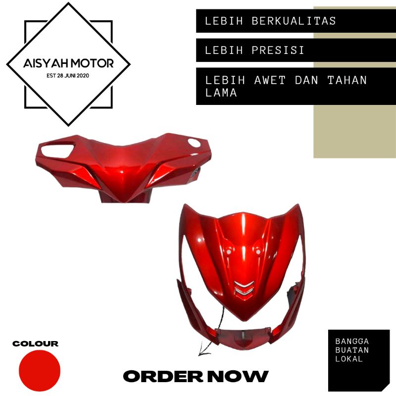 Cover Bodi Batok Depan Tameng Honda Beat FI Warna Merah Tahun 2012-2014