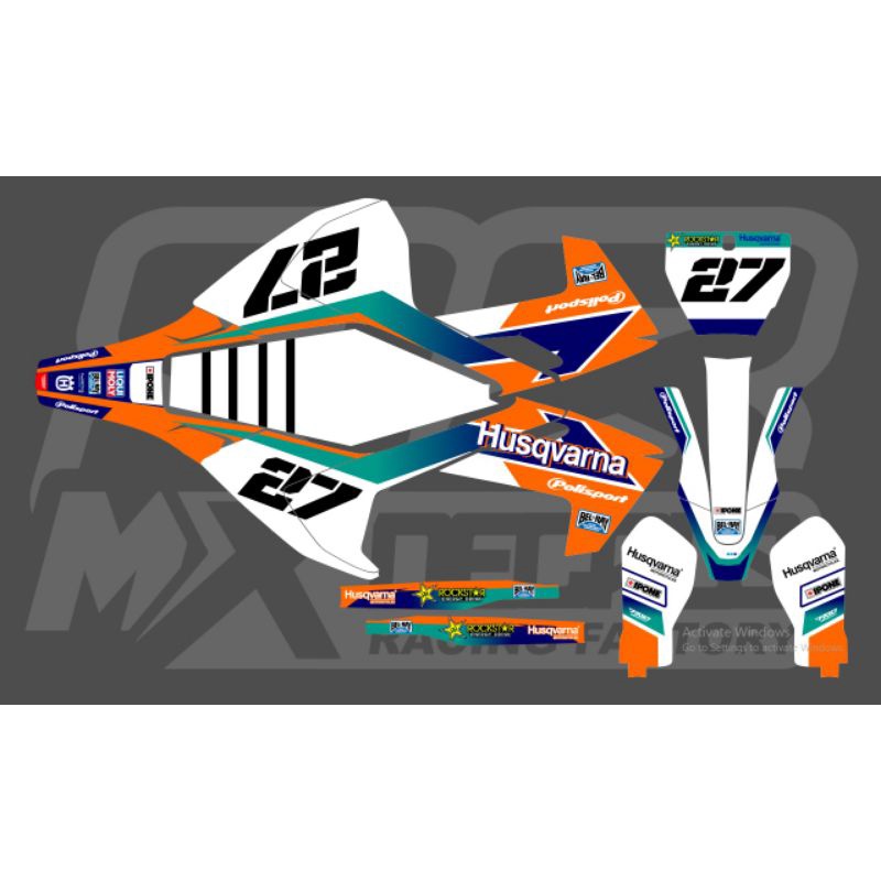 Decal Husqvarna Orange Putih