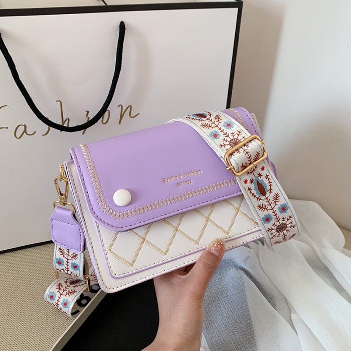 Tas Selempang Wanita Cantik Import Pesta Kondangan Remaja Elegan Mewah - Purple