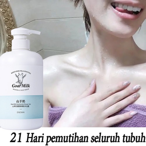 Pemutih badan Sabun badan pemutih Sabun cair 800ml Goat milk Niacinamide Lembut Body wash