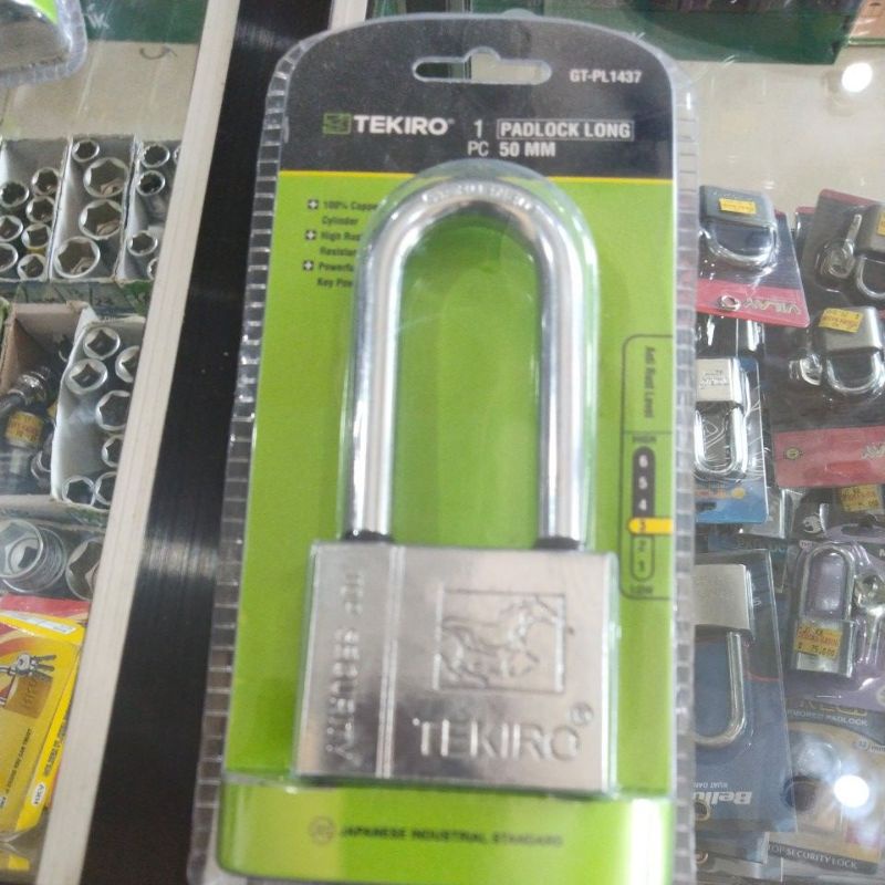 kunci gembok 50mm panjang tekiro/kunci pagar 50mm panjang tekiro ( anak kunci 4pc)