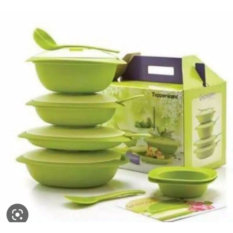 Tupperware blossom hijau set new