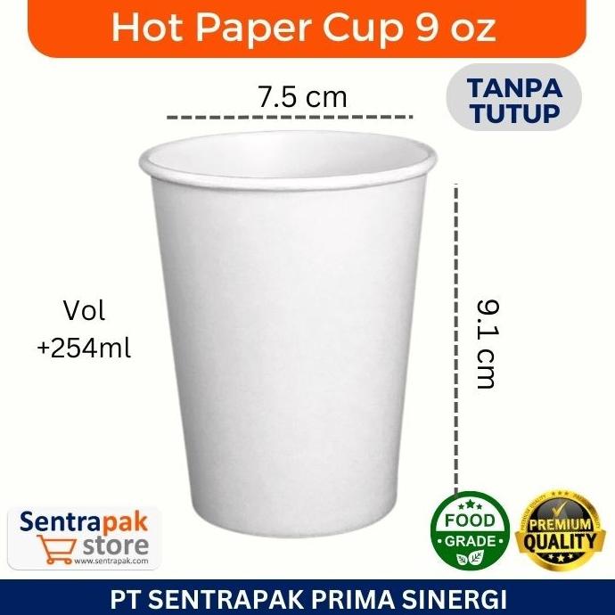 populer] Hot Paper cup 9 oz - Gelas Kertas - Cup Kopi Kertas - Cup Kertas Panas