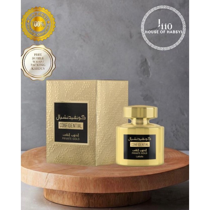 Parfum Confidential Private Gold By Lattafa EDP 100ML Perfume ORIGINAL