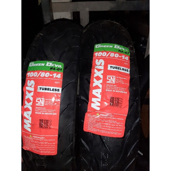 BAN LUAR 100/80 RING 14 GREEN DEVIL MAXIS