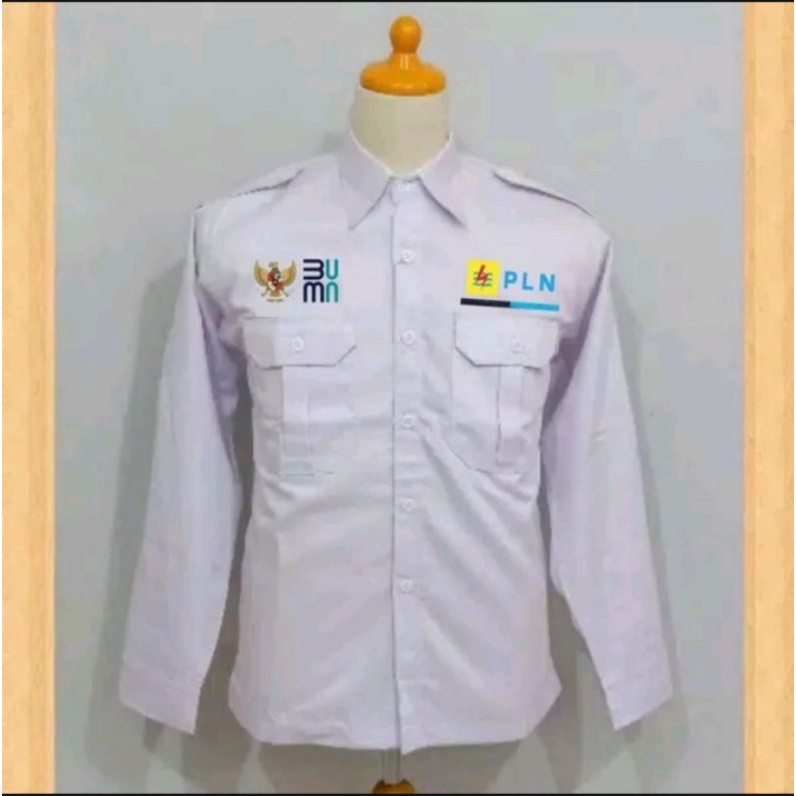 KEMEJA BUMN PLN BORDIR || SERAGAM BUMN PLN BORDIR || BAJU BUMN PLN BORDIR || LENGAN PANJANG