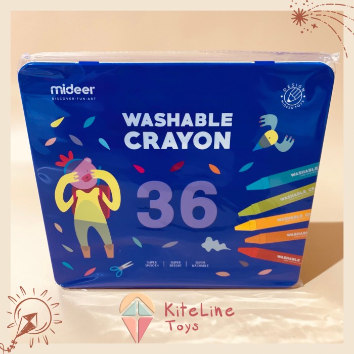 

Terlaris Mideer Washable Crayon 36 Colors / Warna Tin Box Krayon Anak Gambar