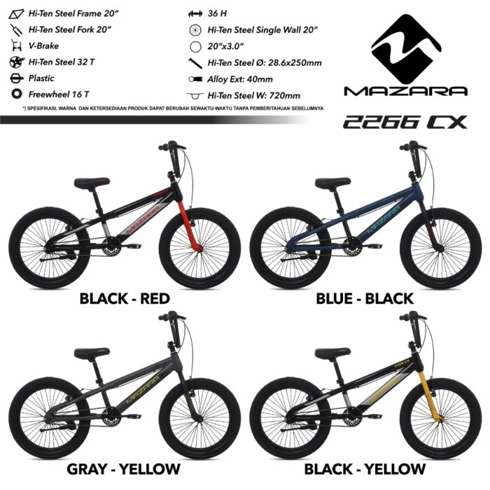 Terlaris Sepeda Bmx 20 Mazara 2266 Cx Ban Jumbo By Pacific