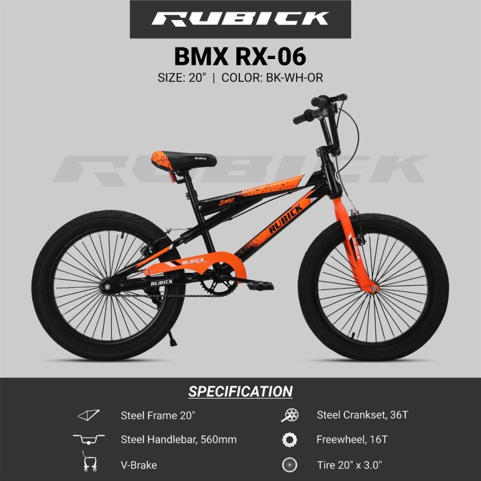 Terlaris Sepeda Bmx 20 Inch Rubick Rx 06 By United