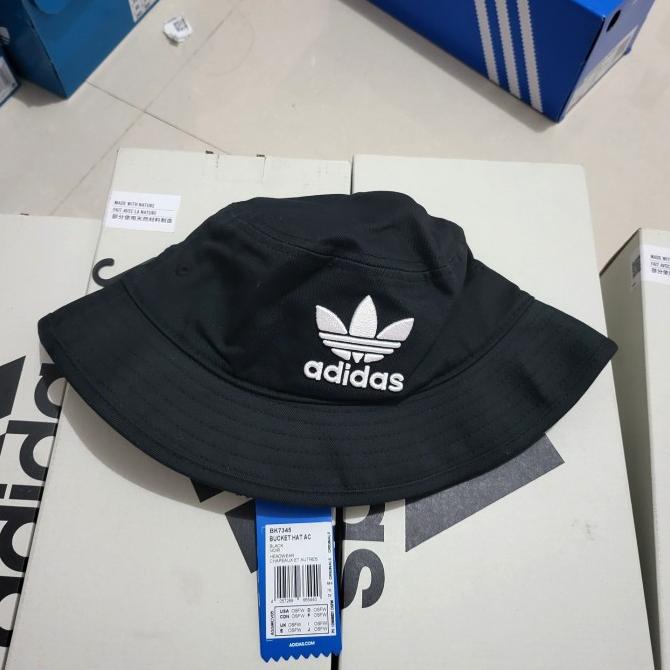 Adidas original adicolour bucket hat trefoil black white bnwt ---READY---