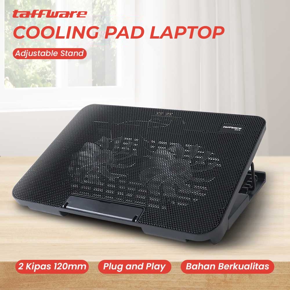 Taffware Cooling Pad Laptop Adjustable Stand 2 Kipas 120mm - N99