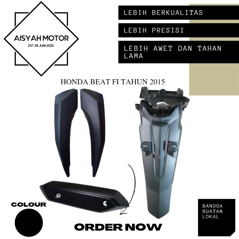 Cover Bodi Spakbor Belakang Sambungan Bodi Tutup Knalpot Honda Beat FI Esp Tahun 2015