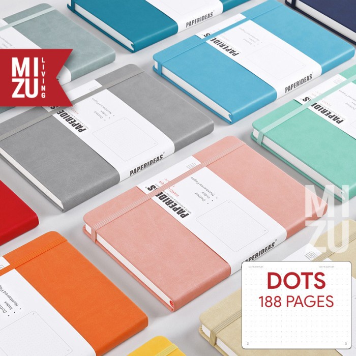 

TERLARIS PAPERIDEAS A5 DOTS HardCover NOTEBOOK 100GSM BUJO Fountain Pen Paper /BUKU TULIS