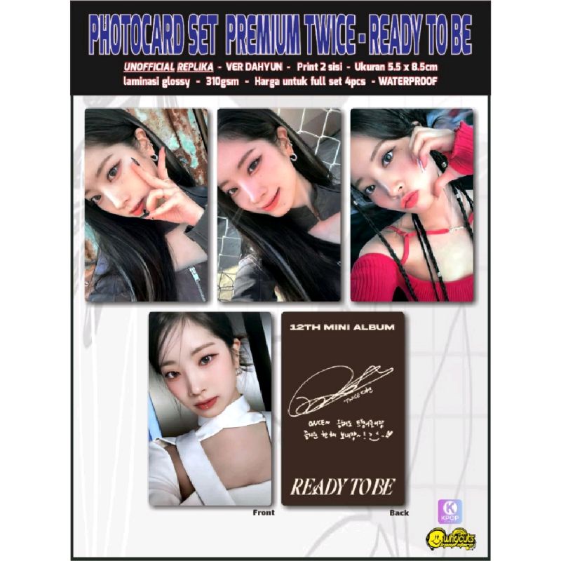 Photocard replika premiun Twice ready to be edisi member / print 2 sisi laminasi glossy / anti air