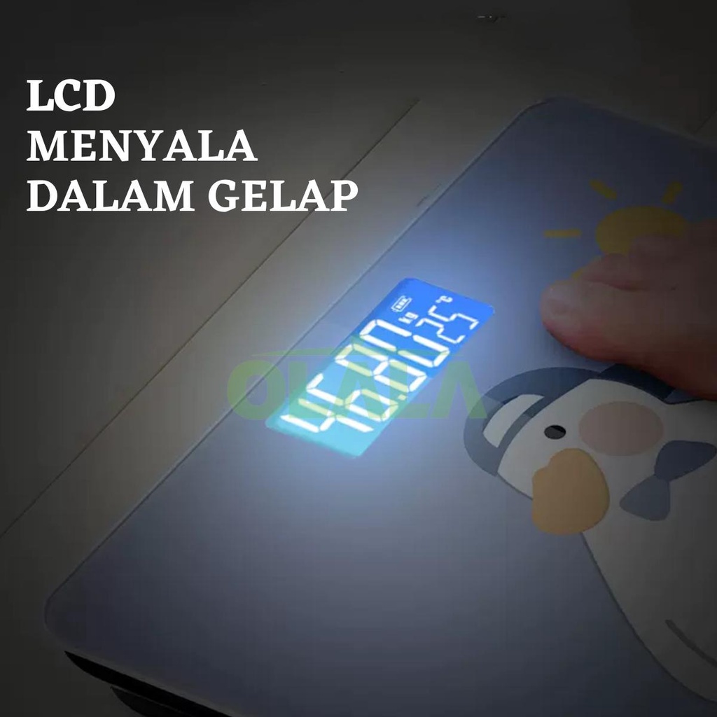 TIMBANGAN BADAN KACA DIGITAL BODY ELEKTRONIK KARAKTER OLL-2125