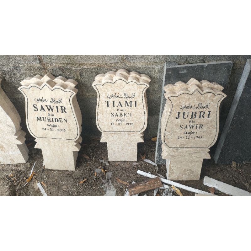 Batu nisan Marmer patok pipih marmer nisan tancap marmer kijing Makam Marmer prasasti marmer kijang 