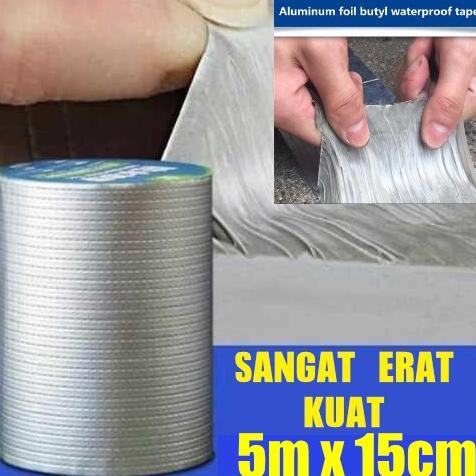 

HRG DISKON Lakban ANTI BOCOR Aluminum Foil tape Waterproof atap besi 5m x 15cm