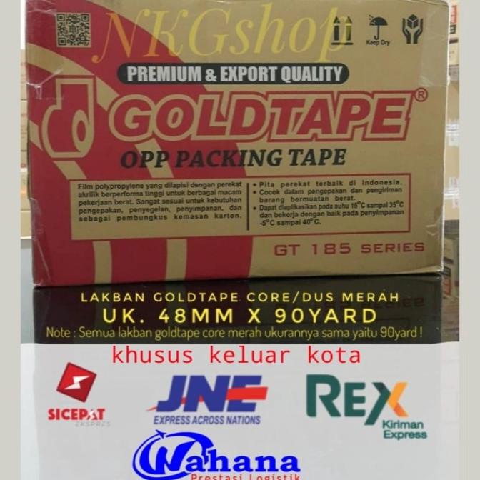 

SALE Lakban Goldtape/OPP Goldtape dus merah 2" 48mm x 90yard (1dus = 72pcs)