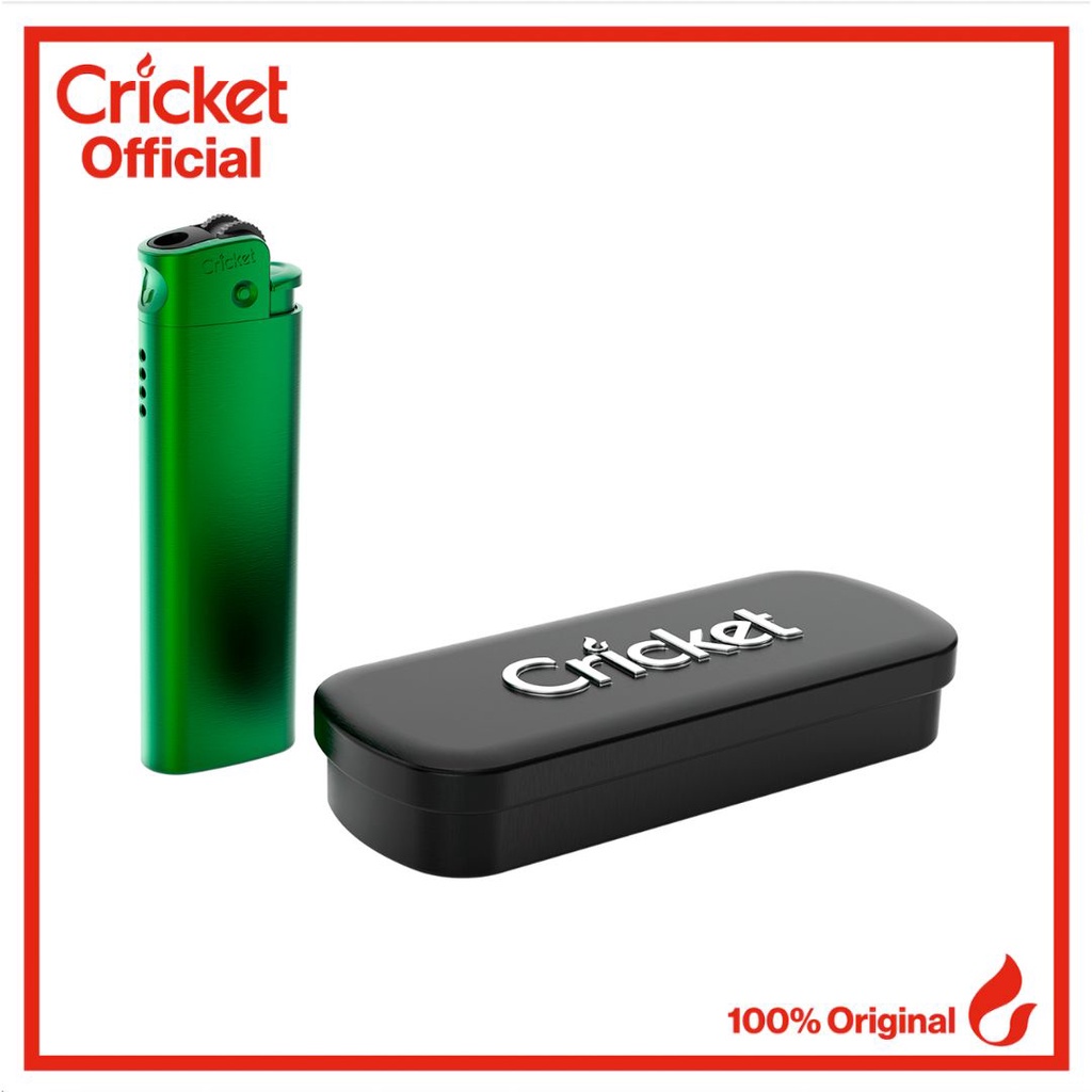 New Cricket Deluxe Metal Lighter - Hijau (Eksklusif Secara Online) Best Quality