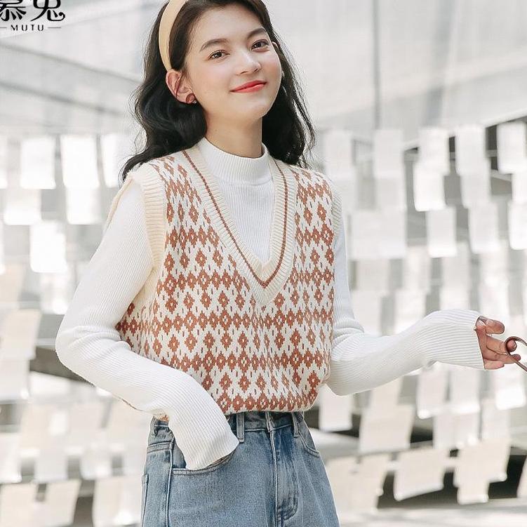 Promo Menarik 4a4ZoIos Shop - Beatrix Vest Rompi Baju Atasan Kantor Korean Kekinian Korea Casual Vir