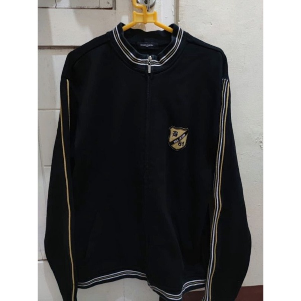 JACKET ZIPPER CASUAL TRACKTOP BANG BANG JEANS HITAM LIST PL