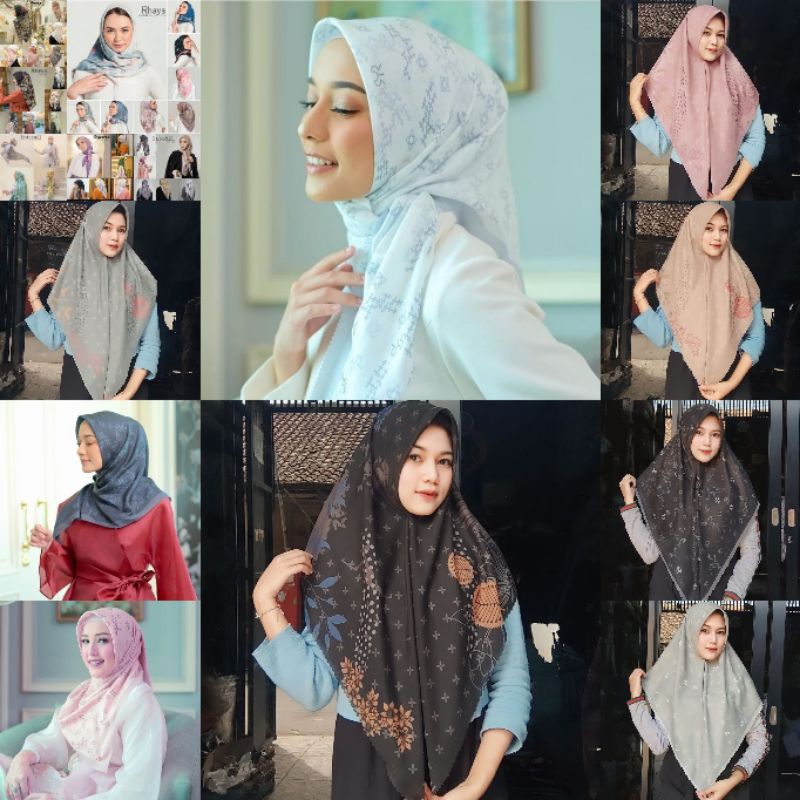 HIJAB SEGI EMPAT VOAL MOTIF LASERCUT PREMIUM TERBARU BEST SELLER