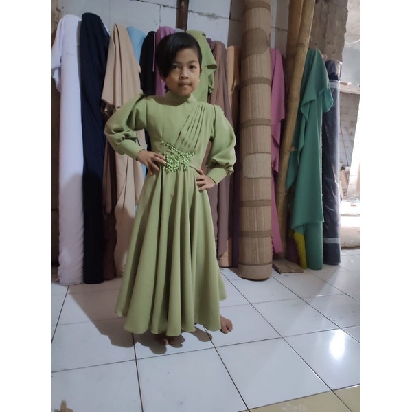 Klara dress anak wollkrape peremium