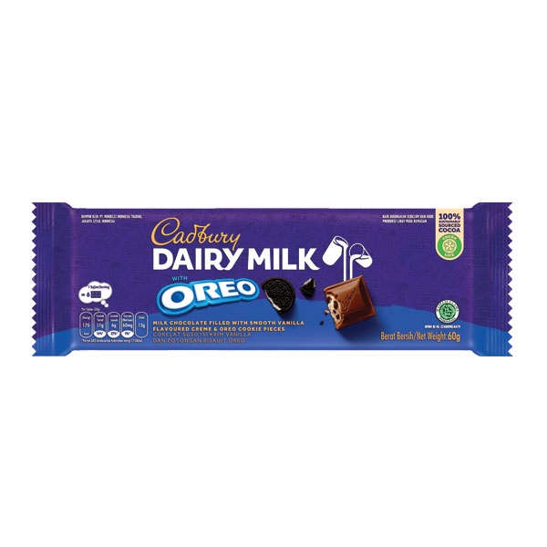 

CADBURY DAIRYMILK OREO 60 GR - COKELAT