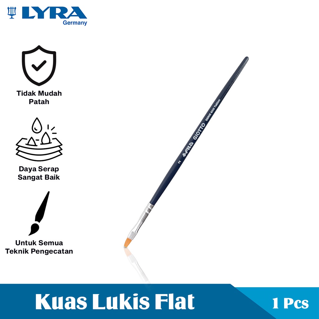 

Lyra Kuas Lukis France Serie 600 1 Pcs Taklon Flat Art Brush Painting Brush Peralatan Melukis Lyr-670000