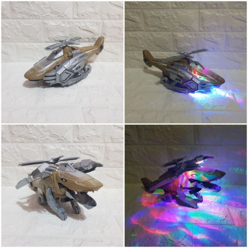 Mainan Helikopter Plane Deformation Bump Go - Mainan Pesawat Berubah Robot