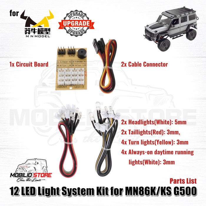Flash Sale 12 Led Light System Kit For Rc Mn86K Mn86Ks G500 1:12 Scale Crawler Terbaru