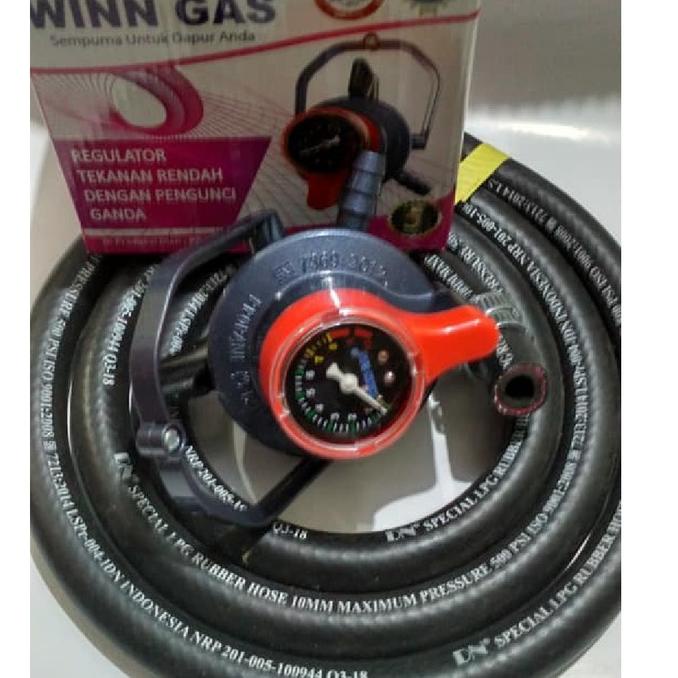 Regulator WINN GAS W 900 Manometer Selang Gas LPG 500 PSI ASLI DN