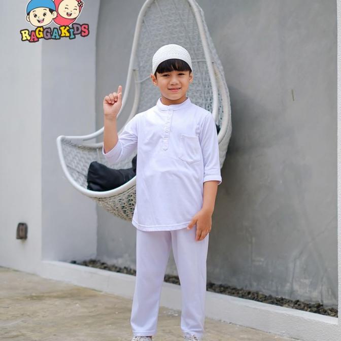 KAOS KOKO KURTA PUTIH ANAK LAKI-LAKI RAGGAKIDS | BAJU KOKO PUTIH