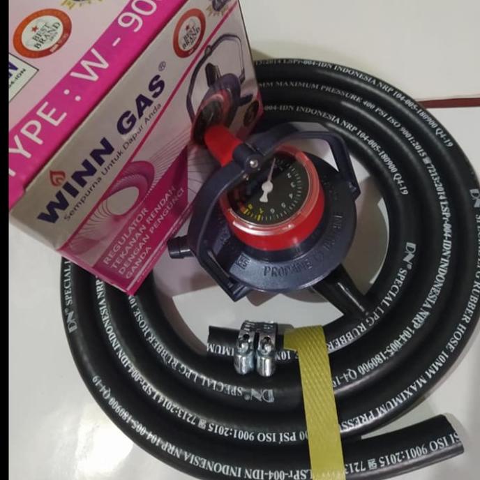 Regulator WINN GAS W 900 M Selang Gas LPG 400 PSI Asli DN ISO 900