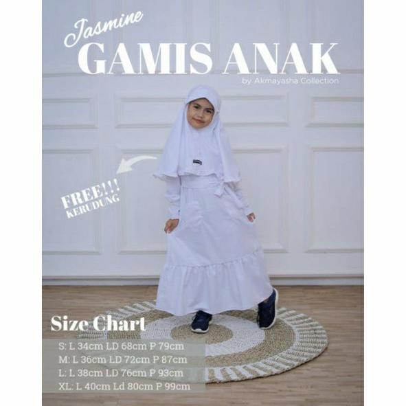 gamis putih anak toyobo