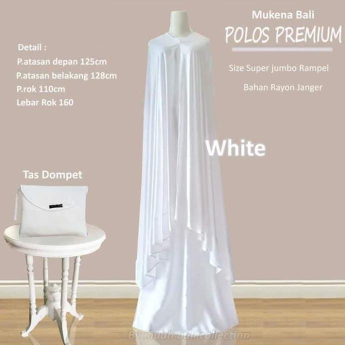 MUKENA PUTIH POLOS / MUKENA BALI / MUKENA KATUN / JUMBO / BIG SIZE