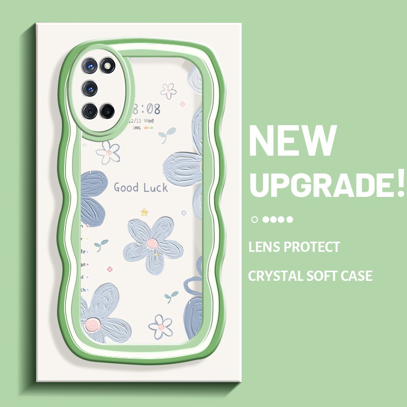 Casing Ponsel untuk OPPO A52 A92 A72 4G Casing pola bunga keberuntungan wadah Telepon anti guncangan Case lembut bening pinggiran gelombang warna-warni Cases hp kamera kreatif penutup pelindung sederhana Back Cover-Style5