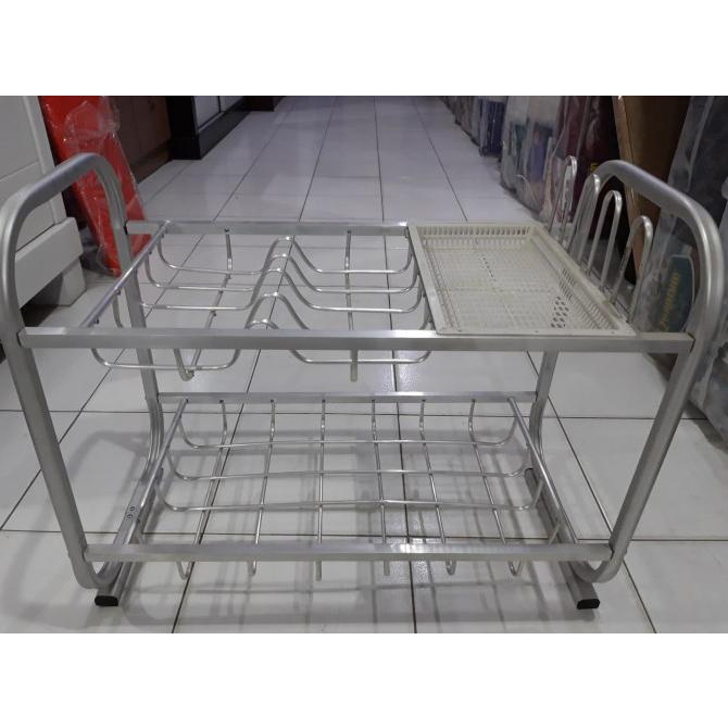 RAK PIRING KECIL DAPUR ALUMINIUM 2 SUSUN
