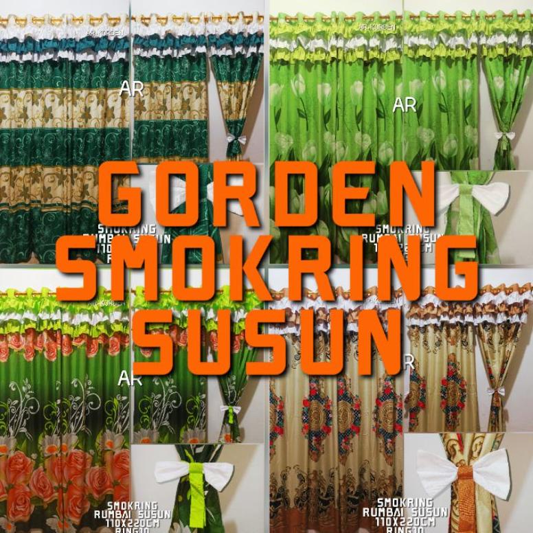 Terbaik Gorden Smokering Rumbai Poni Susun
