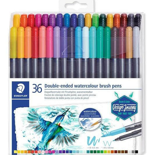 

Terlaris Set 36 Warna Spidol Staedtler Double Ended Watercolour Brush Pens