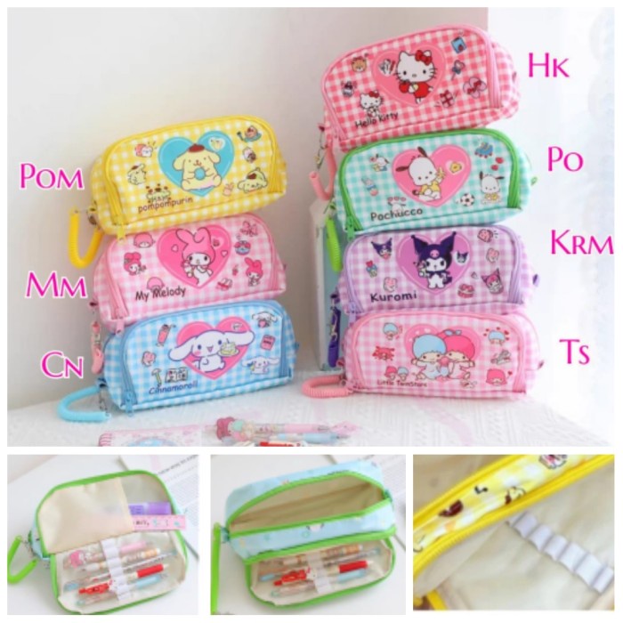 

Discount Tempat pensil 2 seleting Hello Kitty Melody Twin Stars Pom Cinamoroll /ALAT TULIS