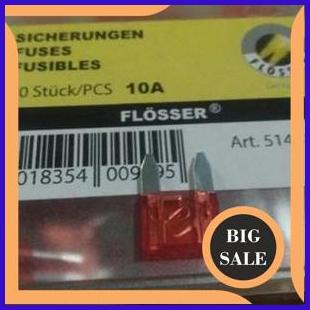 Sekring Sekering Tancap Kecil Mini Fuse Mobil Truk 10A Flosser Germany onderdil 54PR23