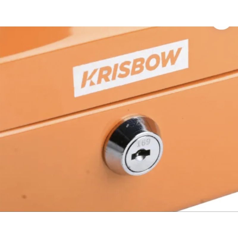 KRISBOW Cash Box Manual Lock/Box Penyimpan Uang/Cash Box Mini - Orange