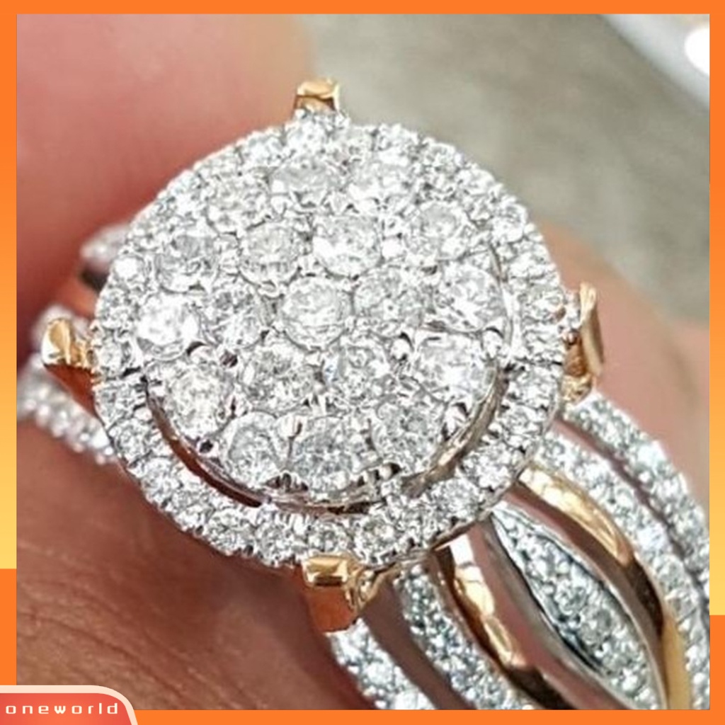 {oneworld} Cincin Wanita Hias Berlian Imitasi Tidak Luntur Ringan Multi Layers Wedding Circlet Untuk Ulang Tahun